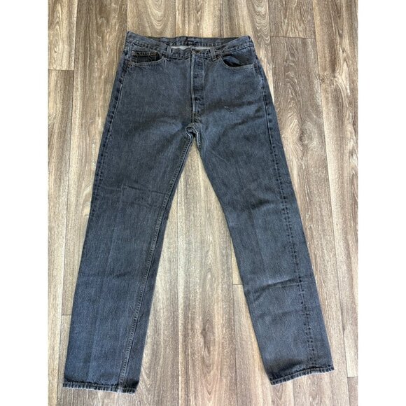 VINTAGE LEVI'S 501-0658 BLACK GRAY MEN'S 36X34 80'S 90'S BUTTON FLY MADE IN USA - Picture 1 of 11